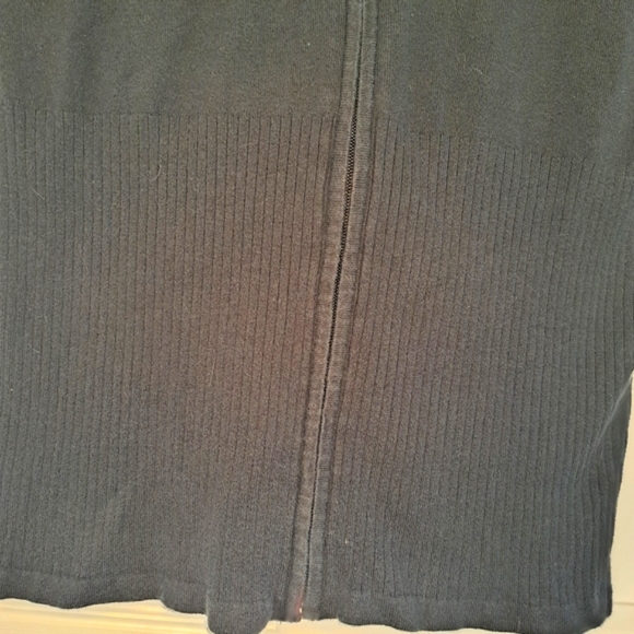 Nike Black Rib Knit Hooded Athletic Full Zip Vest Size Medium - Picture 5 of 7